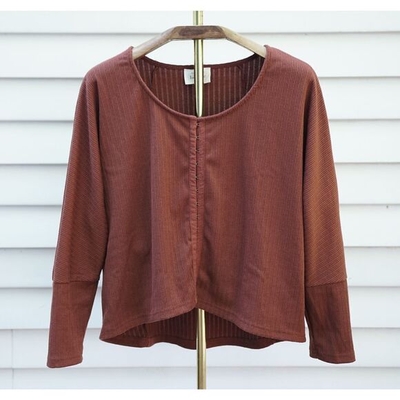 Böhme Boho Burnt Orange Hook and Eye Long Sleeve Blouse - Picture 8 of 8